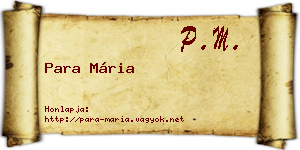 Para Mária névjegykártya